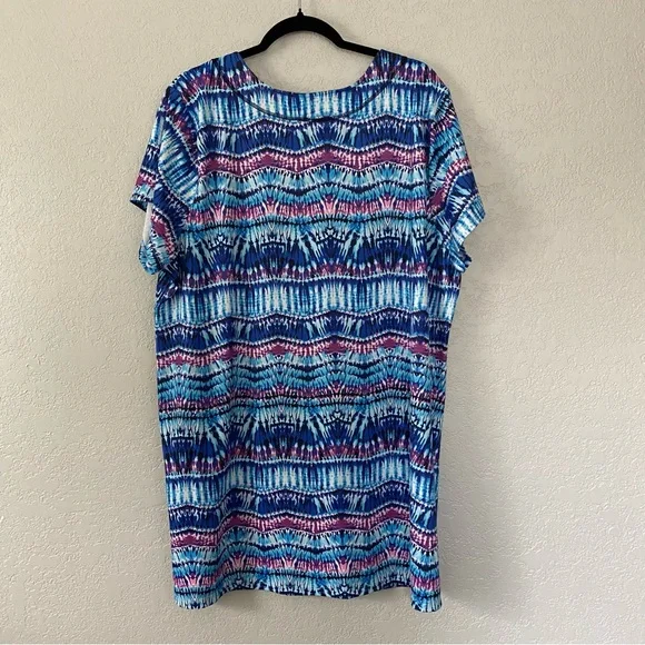 Swimsuits For All Size 24 Cover Up Swimdress Pullover Blue White Geometric Print - Picture 6 of 6